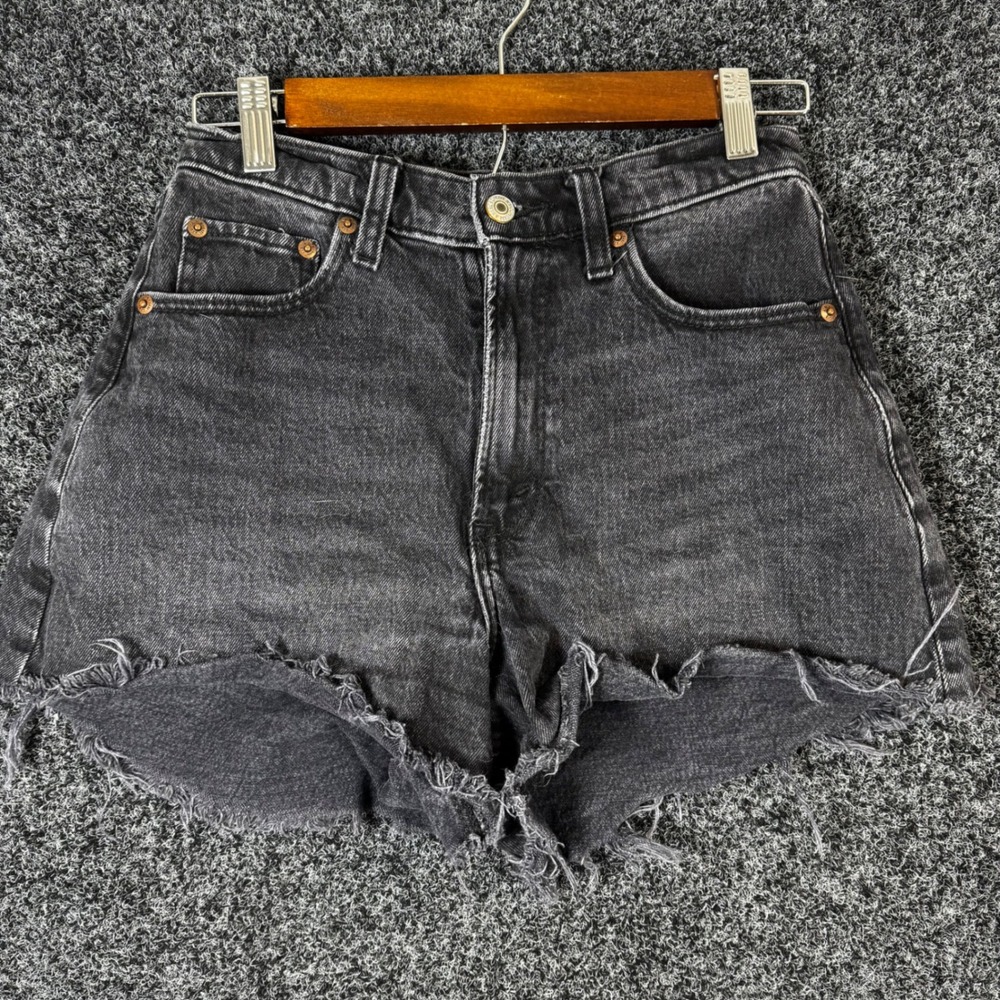 Abercrombie & Fitch Curve Love 90s Relaxed Cutoff Short High Rise Black‎ Sz 26/2